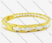Pure White & Yellow Gold Ceramic Bracelets - KJB270061