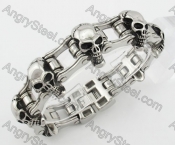 Steel Skull Bicycle Chain Bracelet KJB360021